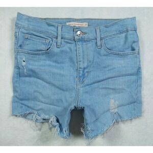 Levis 720 Jean Shorts Womens Size 27 Blue Denim High Rise Super Skinny Stretch